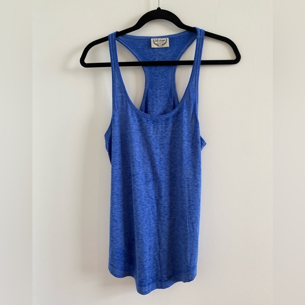 U.S. Vintage Blue Racerback Curved Hem Tank Size XL New Without Tag
